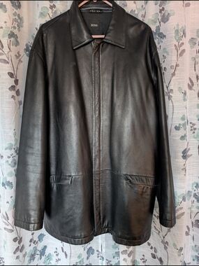 Hugo Boss Black Leather Trench Coat